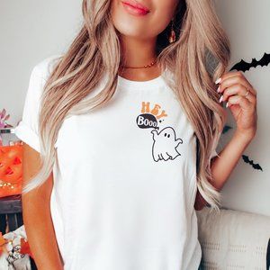 Hey Boo Halloween T-shirt Unisex Halloween Shirt Fall Shirt